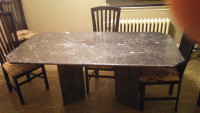 Table de cuisine et console (Marbre gris)