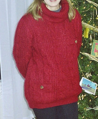 SKI lovers - Pure mohair twin sweater set burgundy red $ 75