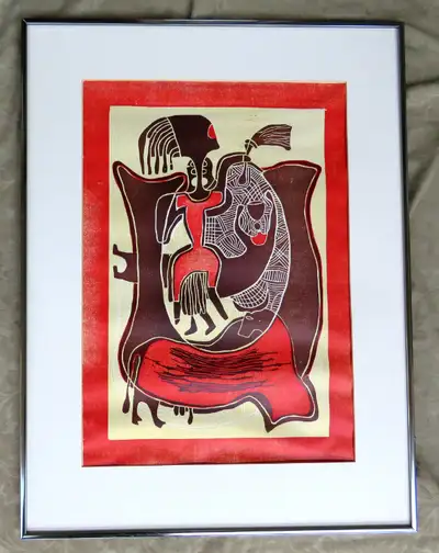 LUCKY SIBIYA B 1942 SOUTH AFRICA SANGOMAS 1975 COLOR WOODCUT, View more