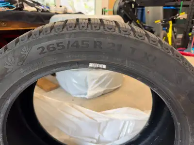 Premium Continental winter tires. Size: 265/45R21 108T XL DOT 0422 (manufactured in 2022) Approximat...