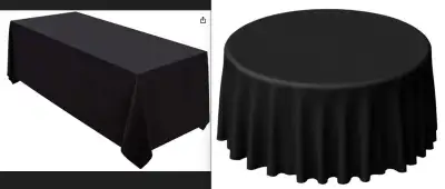 Black table cloths, View more