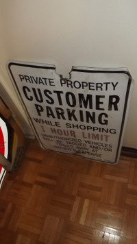 "PRIVATE PROPERTY/CUSTOMER PARKING"  METAL SIGN