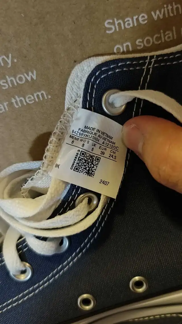 Converse Platform Shoes Navy with Embroidery  in Women's - Shoes in Peterborough - Image 5