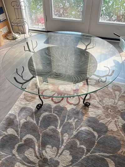 Glass and Metal Coffee Table, View more