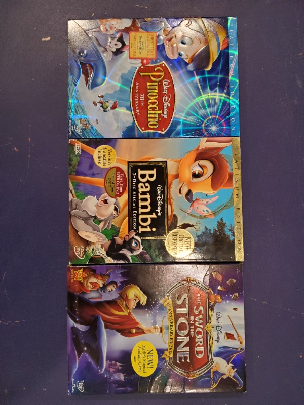 Classic Disney DVD's Bambi, Pinocchio, and Sword in the Stone CDs, DVDs & Bluray Calgary
