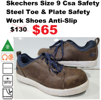 Skechers SZ 9  CSA Safety Shoes Steel & Toe & Plate