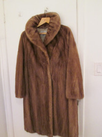Women's MINK Long Fur Coat,12-14 size