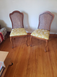 2 Wood/Wicker Chairs