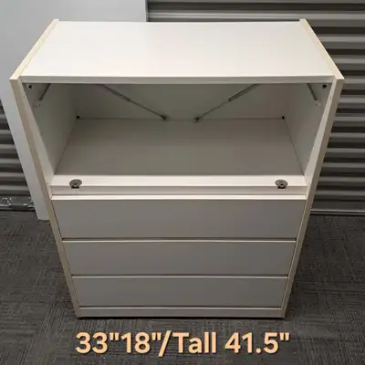 Wooden White 3-Drawer Dresser / Storage Chest, View more