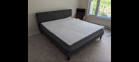 Zinus Shalini Grey Upholstered King Sized Bed Frame