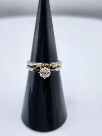 18 Kt. White Gold Cast Engagement Ring - 0.46ct. (#7517), View more