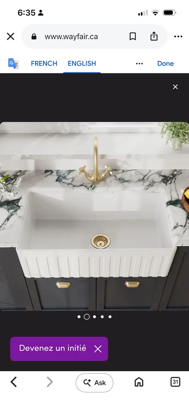 Nuie Butler EF10533 Kitchen Sink in Kitchen & Dining Wares in Mississauga / Peel Region - Image 3
