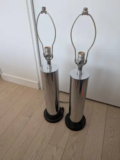 MCM Chrome Table Lamps , View more