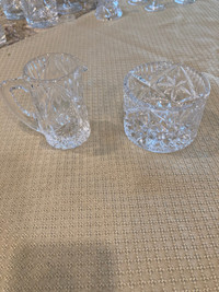 Pinwheel crystal cream and sugar set