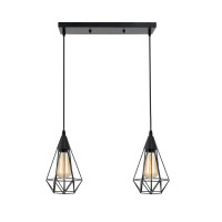 2-Light Rustic Farmhouse Hanging Light Fixtures for Kitchen Isla