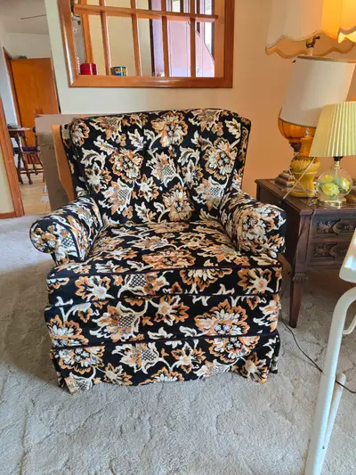 Vintage couches and matching chair, View more