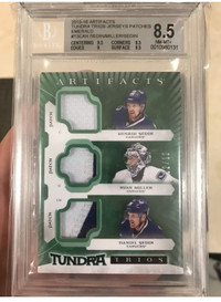 2015-16 UD Artifacts Tundra Trios Patch #12/12 Sedin/Miller/Sedi