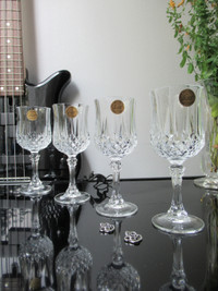 Crystal 24% Lead 4 Wine Glasses Longchamp in Original Box