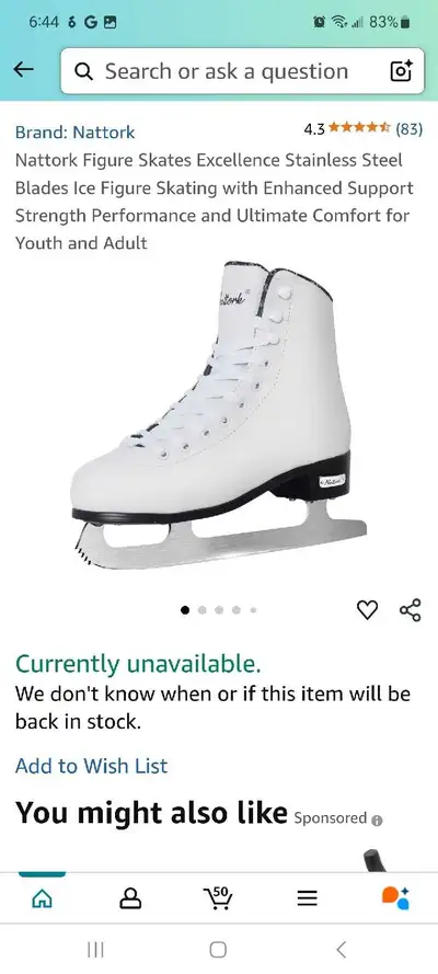 Nattork Figure ice  Skates shoes brand new size 8 men and 9 wone, View more