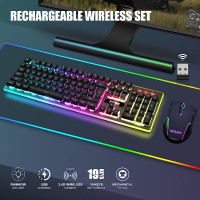#ROVARD LED Wireless Gaming Keyboard and Mouse Combo