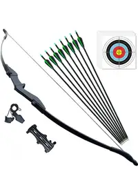 53" Takedown Recurve Bow and Arrows Set for Adults 30lb 40lb Arc