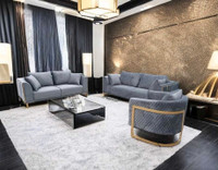 Modern Grey/Gold 3p Sofa Set Live Boldly refined living 