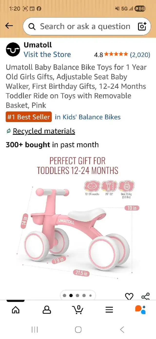 Toddlers Balance Bike in Kids in London - Image 4