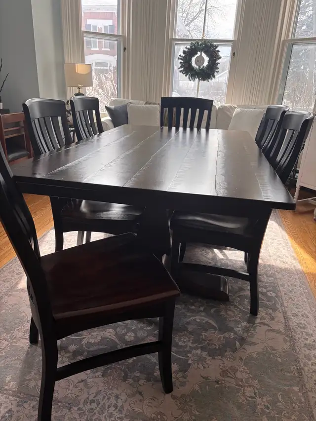 Solid Cherry Dining Table & 6 Solid Wood Chairs in Dining Tables & Sets in Oshawa / Durham Region - Image 2