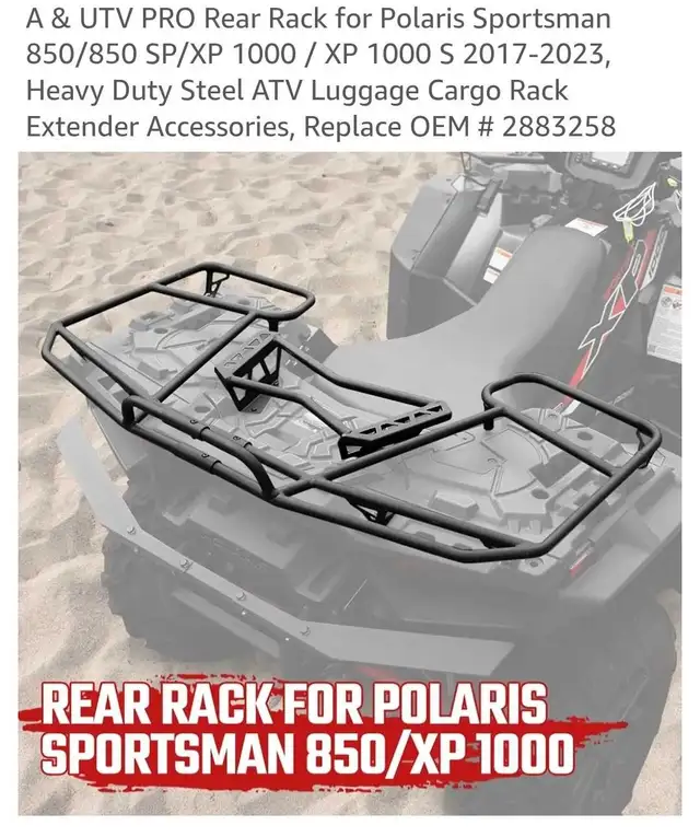 New Genuine Polaris ATV Sportsman XP 850 1000 Rear Rack Kit