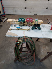 OXY/ ACETYLENE PKG.( TORCH, HOSE, REGULATORS, FLAME ARRESTORS,  