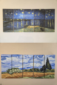 Van Gogh 5pc Canvas Painting (Starry Night & Wheat Fields)
