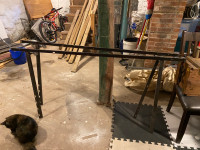 Adjustable metal bed frame with wheels