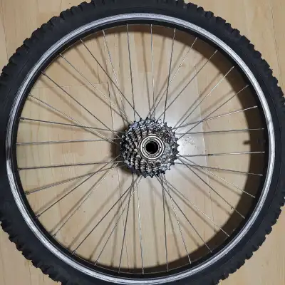 Used, 24-inch Rear Bicycle Wheel with Shimano Freewheel, View more