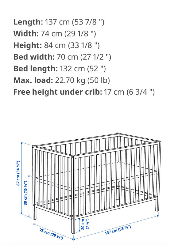 Ikea Sniglar Crib in Cribs in North Bay - Image 2