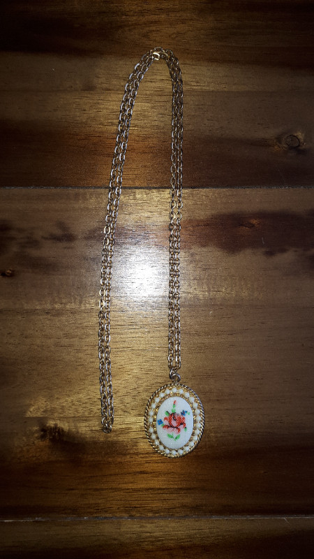 HANDCRAFTED necklace ('stitched' cameo styled pendant) in Jewellery & Watches in Fredericton