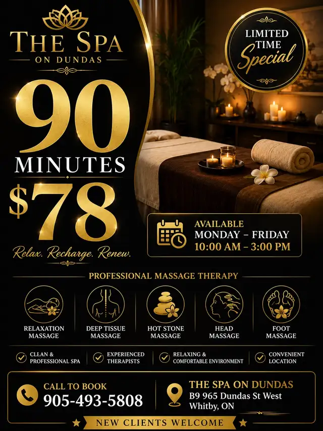90-Minute Massage Special – Only $78!