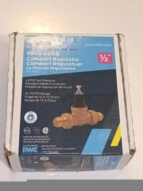 Sharkbite 1/2 Inch EB45 Direct Pressure Regulating Valve in Plumbing, Sinks, Toilets & Showers in Markham / York Region - Image 3