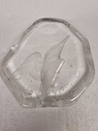 Mats Jonasson Swedish Crystal “Kingfisher” Paperweight