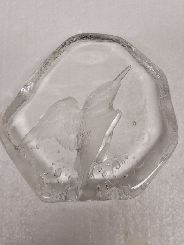 Mats Jonasson Swedish Crystal “Kingfisher” Paperweight in Arts & Collectibles in Dartmouth