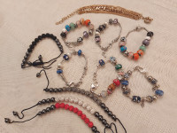 Assorted Custom Jewelry bracelets..Size 8-8.5 inches ....