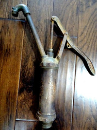 antique WELL PUMP cast iron HAND HELD McDougall Galt Ont