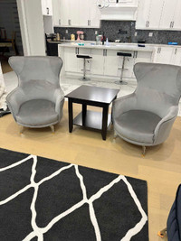 Two Beautiful Grey Chairs