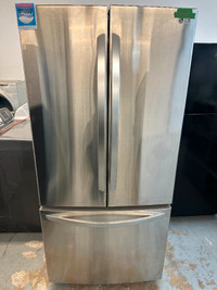Réfrigérateur LG inox portes française congélateur bas fridge b