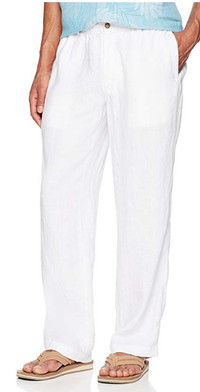 28 Palms Men's Relaxed-Fit Linen Pant with Drawstring [NEW]