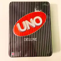2004 Uno Deluxe Card Game Metal Tin Mattel