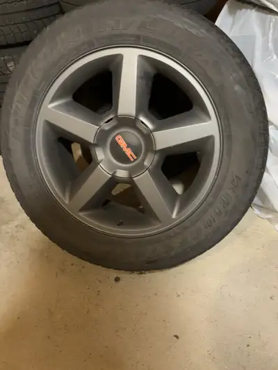 20 inch aluminum wheels Factory GM wheels Bridgestone all seasons Excellent shape $950 OBO