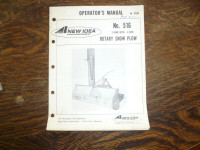 New Idea  516 Rotary Snow Plow Operators Manual #RS504