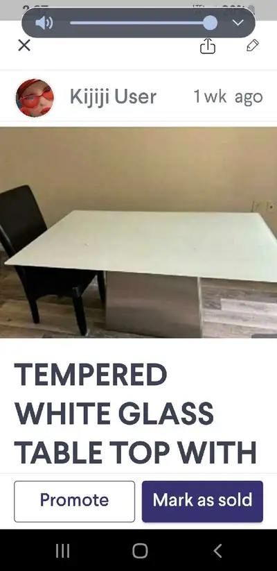 TEMPERED WHITE GLASS TABLE TOP WITH STEEL BASE , View more