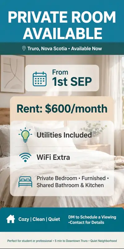 Private room available in 2 bedroom apartment Utility included Wifi extra 600$ rent Parking availabl...