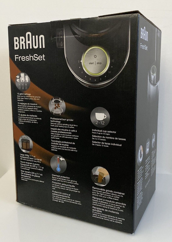 Braun 120V FreshSet Burr Coffee Grinder KG7070 BRAND NEW in Coffee Makers in Saint John - Image 3